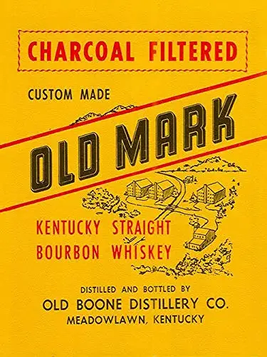 Old Mark Bourbon Whiskey Metal Tin Sign 8x12 Inch Decor