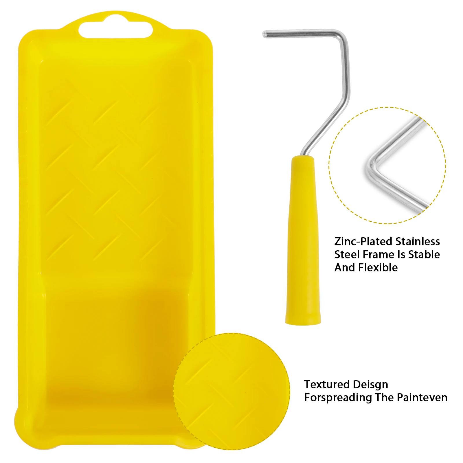 8Pcs Paint Roller Set 2inch Mini Foam Paint Roller with Handle and Paint Trays High-Density Foam Paint Roller for Repair