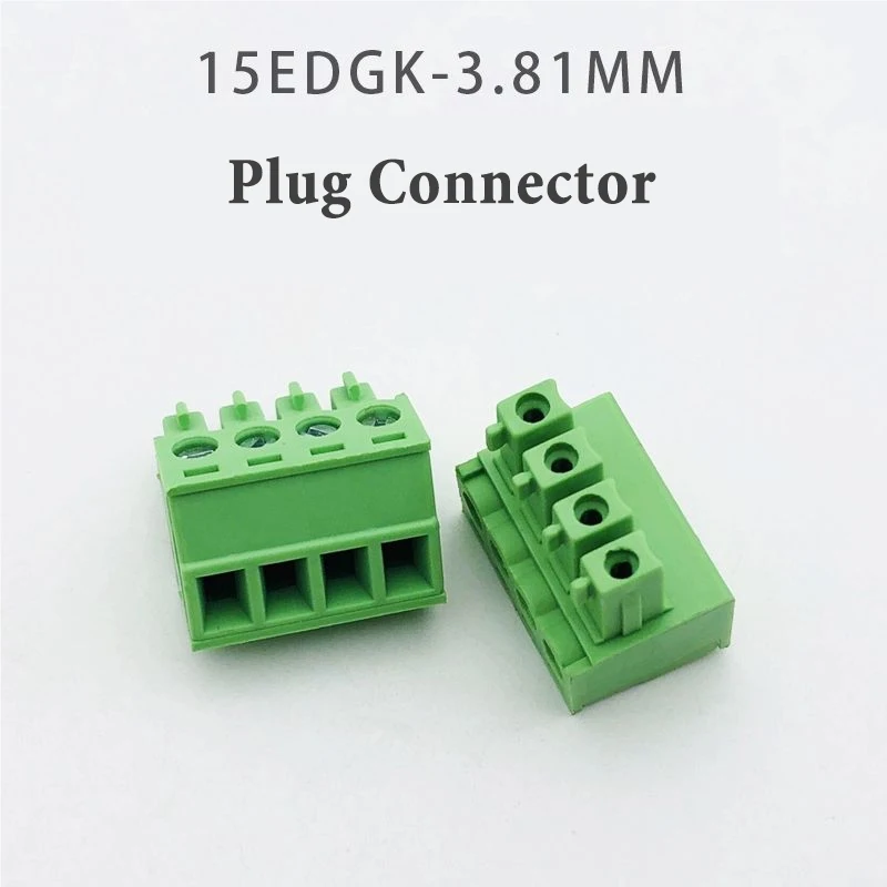 3.81mm 플러그인 터미널 블록 그린 DIN 레일 커넥터 2P 4P 6P - 전기 접점 소재 PCB 원스톱 서비스