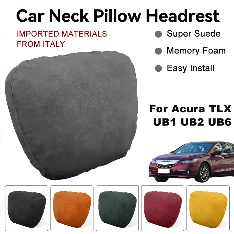 

Italy Suede Car Neck Rest Pillow For Acura TLX UB1 UB2 UB6 Seat Head Neck Support Cushion Auto Interior Accessories