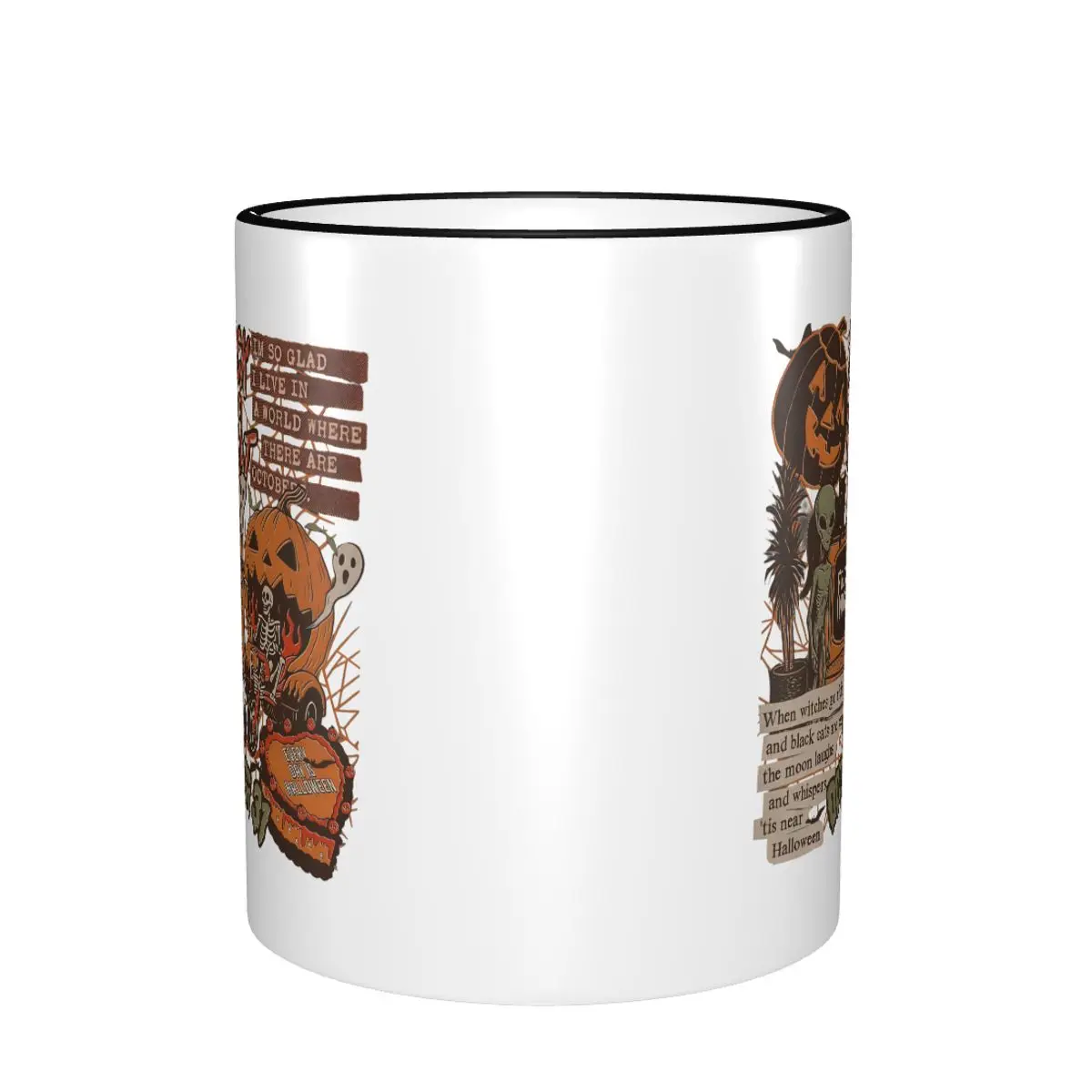 Retro Halloween Spooky Ghost Mugs Kawaii Coffee Cup Gift For Woman Man