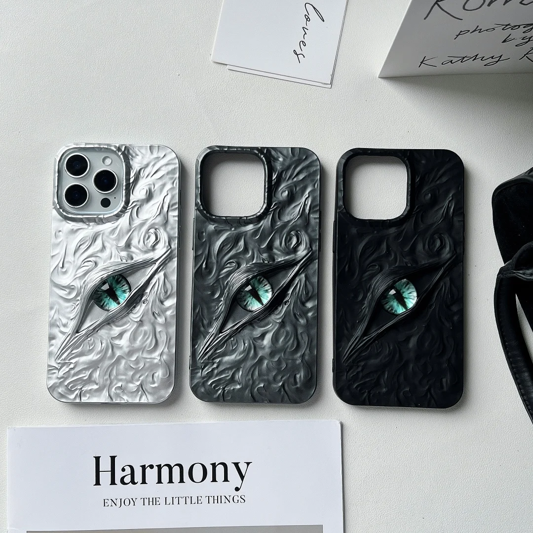 

Luxury 3D Cthulhu Evil Eye Matte Phone Case for iPhone 11 12 13 14 15 16 17 Pro Max Plus 17Air Terror eyes shockproof Cover
