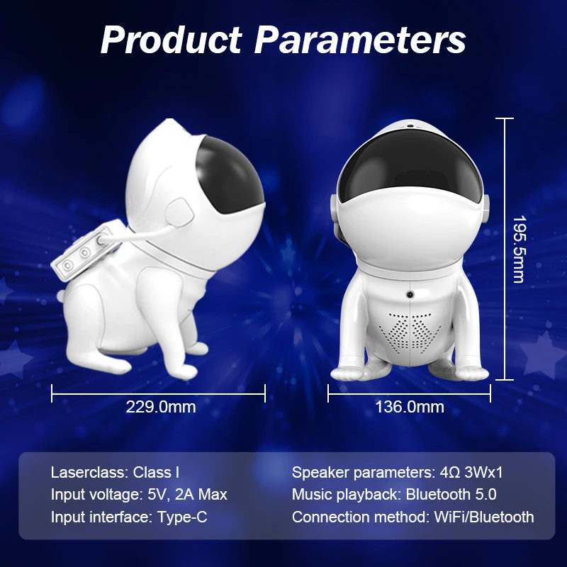 Проектор космонавта, космонавта, собаки, звездной ночи, галактики, неба, светодиодная лампа, для детской комнаты, спальни, декоративный подарок на