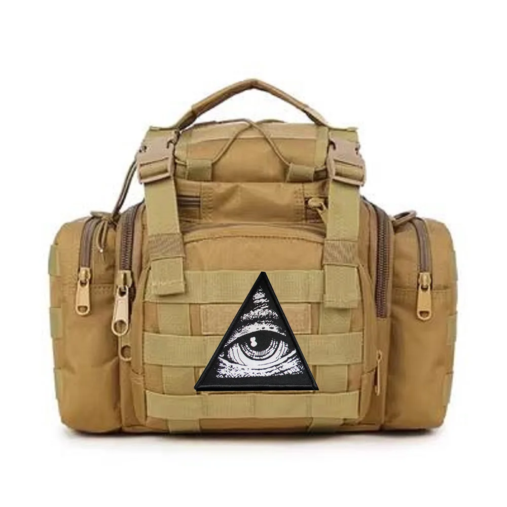 God's Eye Woven Armband Triangle All-Seeing Eye Badge Morale Backpack Patch DIY Hook and Loop Patches for Clothing