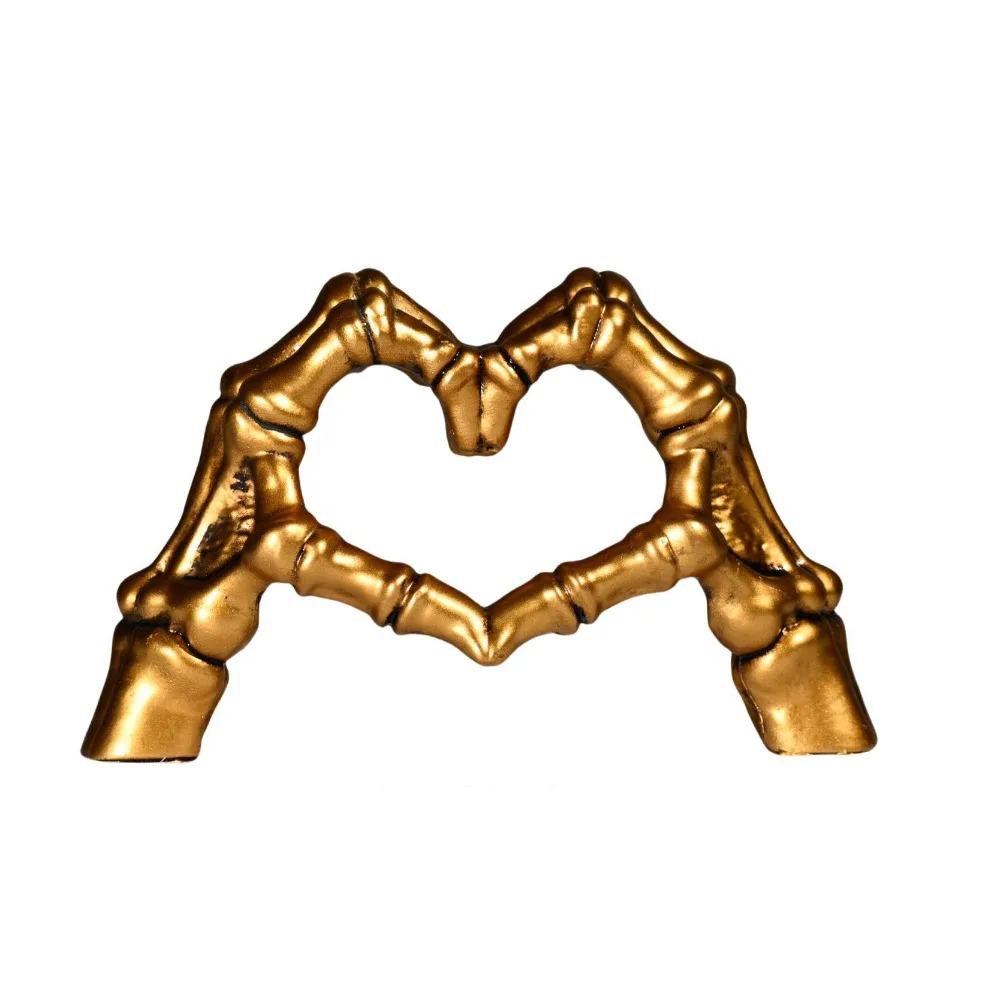 

Halloween Themed Halloween Heart Hands Sculpture Handicraft Model Abstract Skeleton Statue Collectible Display