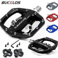 BUCKLOS pedales de plataforma para bicicleta de montaña, Pedal antideslizante sin Clip, doble autobloqueo, SPD