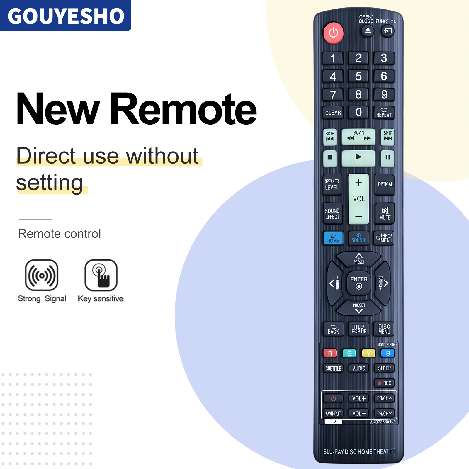 AKB73635401 Remote Control for L/G 3D Blu-ray DVD Home Cinema  BH9540TW BH7540TW BH7240B BH7440P BH7540T S94T1-S S94T1-C S94T1-W