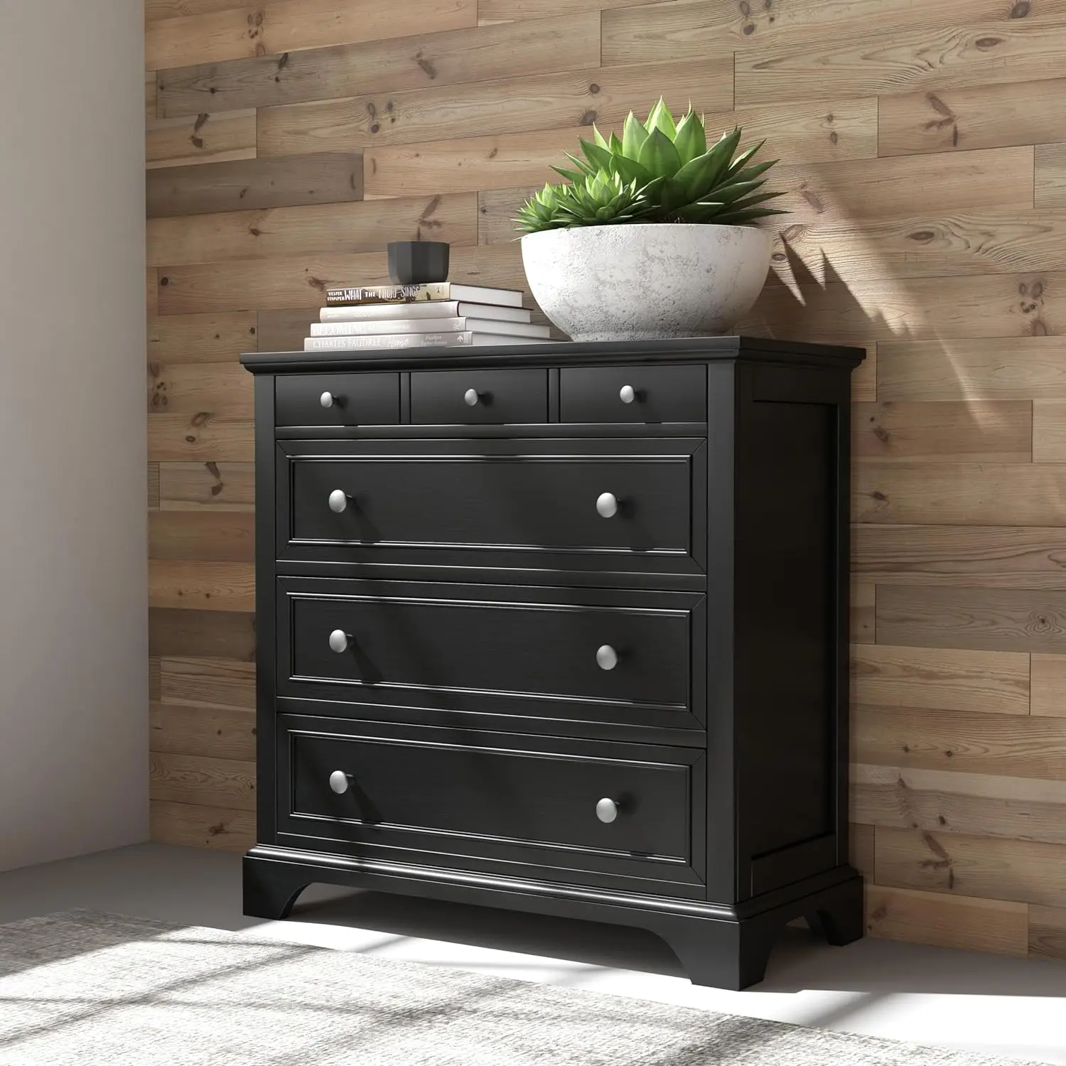 Black Four Drawer Chest by Home Styles