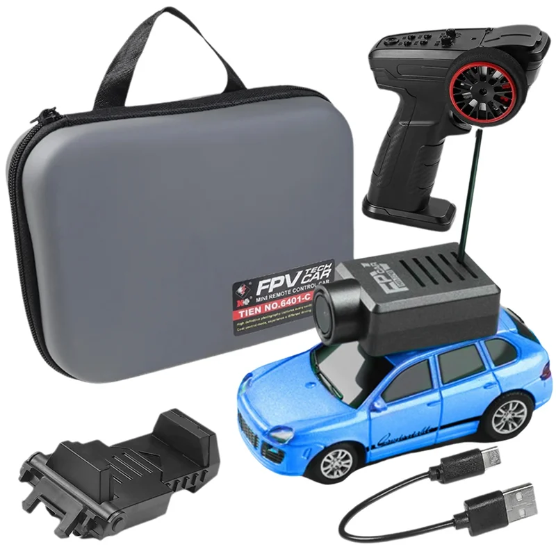 รถบังคับวิทยุ AM-6401 FPV ขนาด 1:64 พร้อมกล้อง 720P FPV ควบคุมผ่านแอพ Wifi ชุดรีโมทคอนโทรล 2.4G พร้อมชุดส่งสัญญาณภาพ FPV VTX รถแข่งขนาดเล็ก