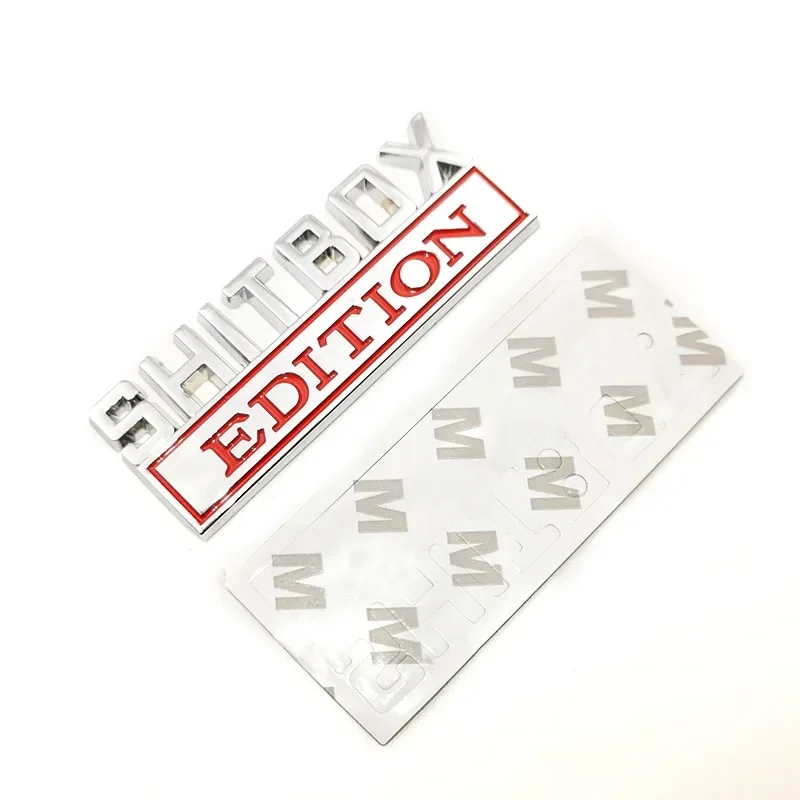 3D Chrome Metal Emblem SHITBOX EDITION Badge Car Tail Side Sticker Auto Accessories for Jeep Dodge Chrysler Seat Honda view 2