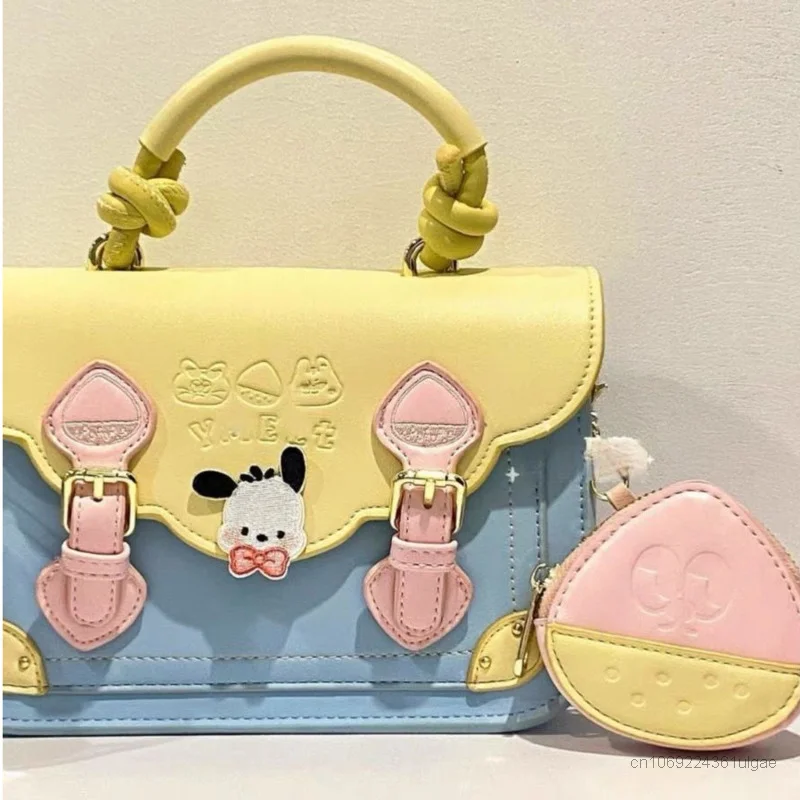 Sanrio Hello Kitty Fashion Messenger Bag Women Pochacco Luxury Design Aesthteic Handbags Y2k Girl Cartoon Cute Shoulder Bags