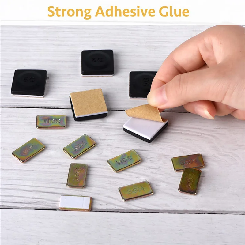 16 Sets Ceiling Fan Blade Balancing Kit Metal Self-Adhesive Gold 3G Weight, Metal Self-Adhesive Black 5G Weight-ABQU