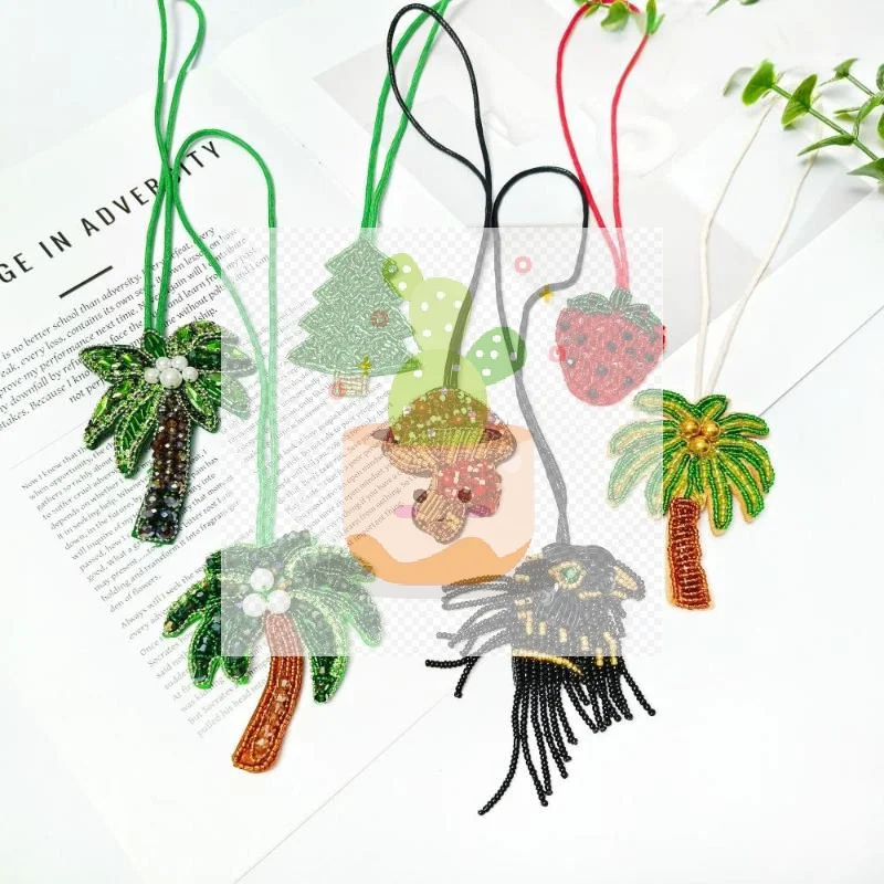 

Нашивка с аппликацией из кокосовой пальмы, кристалл, гриб, блестки, одежда ручной работы из бисера, пришитая нашивка, подвесная веревка, брелок для ключей, сумка, кулон