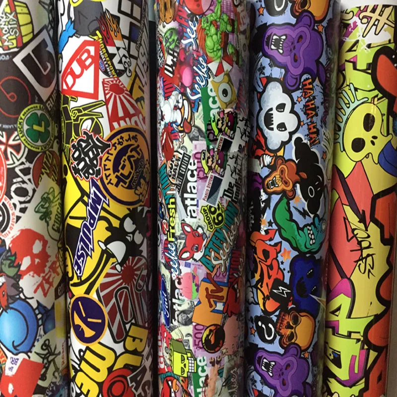 Premium Popular Multiple Styles Cartoon Stickers Graffiti Vinyl Packaging Car Stickers Motorcycle Decal Film Bubble Free