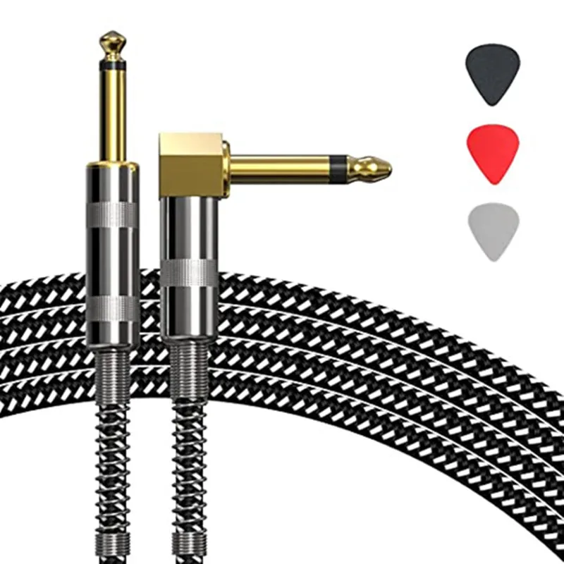 Electric Guitar Cable 6.5 jack 6.5mm to 6.5mm Audio Cable 6.35mm Aux Cable for Stereo Guitar Mixer Amplifier Speaker