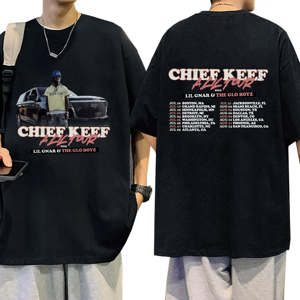 Rapper Chief Keef A Lil 2024 Tour Concert T-shirt Men Fashion Hip Hop Oversized T Shirt Casual Cotton Short Sleeve T-shirts Tops