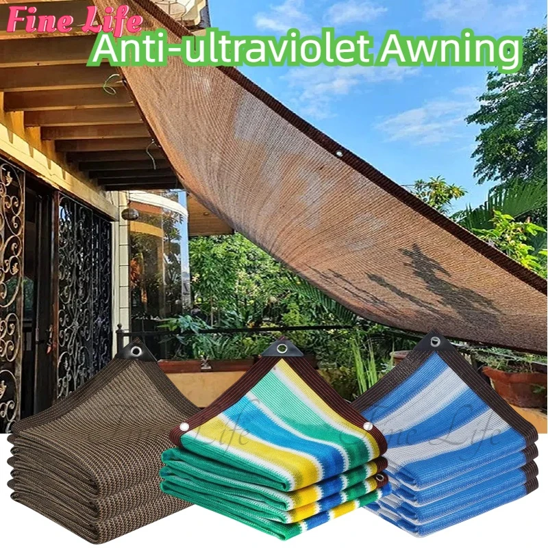 

Garden Brown Outer Terrace Roof Thickened Encryption Sunshade Outdoor Backyard UV Protection Car Shed Sunshade Plant Cover Net