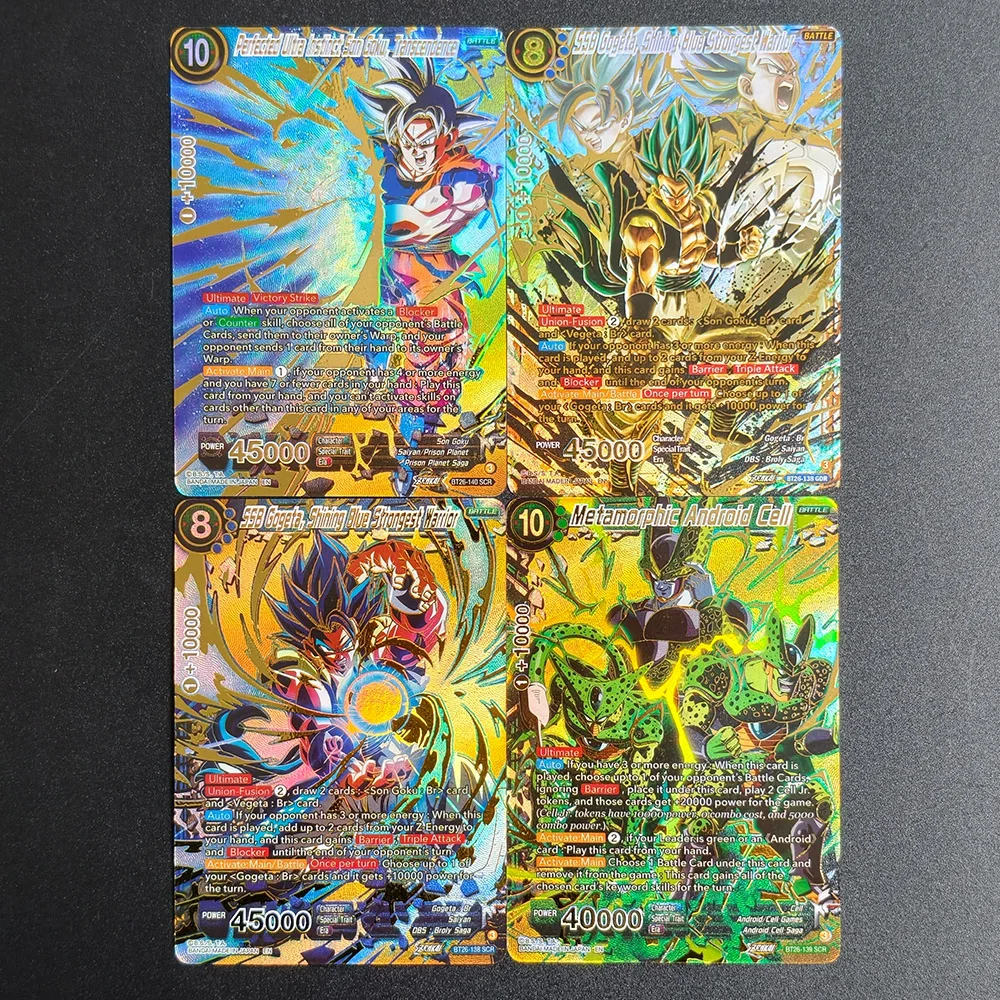 

2026 DIY 4Pcs Texture Dragon Ball Super TCG, Goku & Gogeta & Cell Limited Edition Card Premium Collectible Cards Toys
