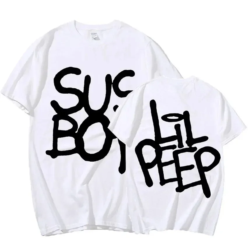 Hot Rapper Lil Peep Sus Boy Pink Print T Shirts Men Women Trend Hip Hop Short Sleeve T-shirt Summer High Quality Fashion T-shirt