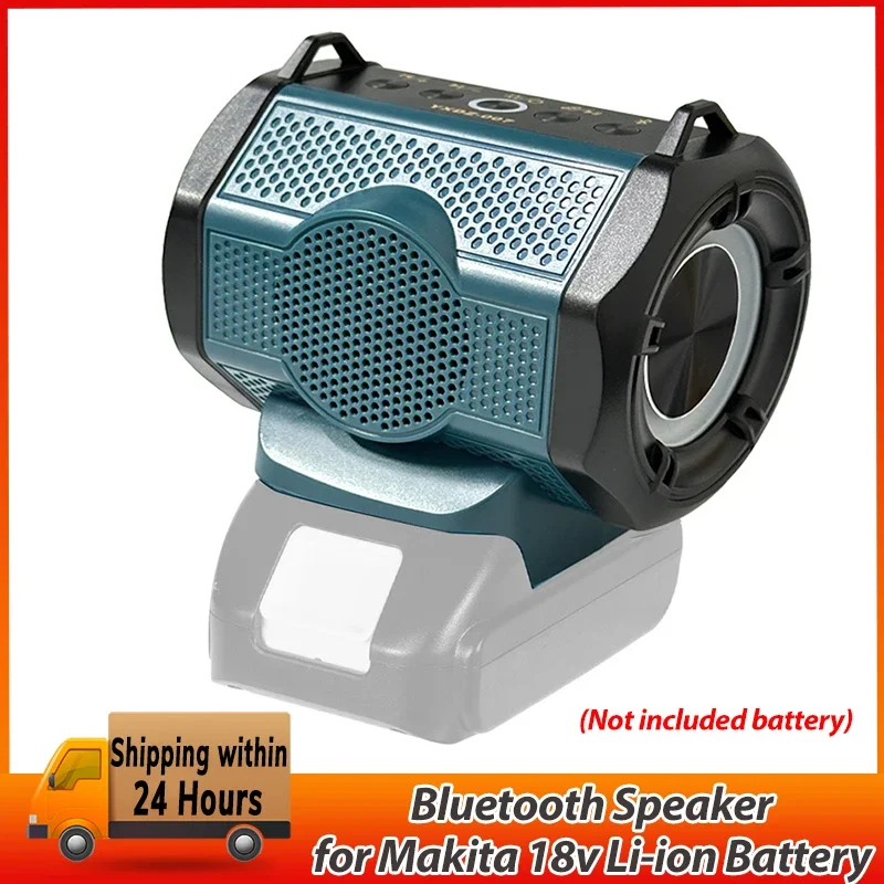 Bluetooth Speaker for Makita 18V Li-ion Battery With USB Type-C Port Cordless Small Speaker for Jobsites, Home and Party