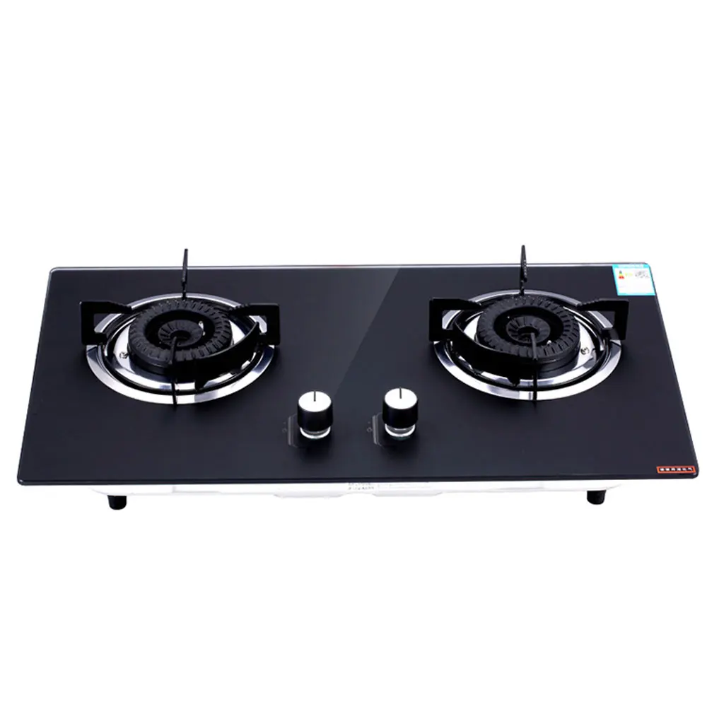 Household Double Stove Hob Built in Gas Stove Dual-purpose Burner Liquefied Gas Tempered Glass Gasfornuis