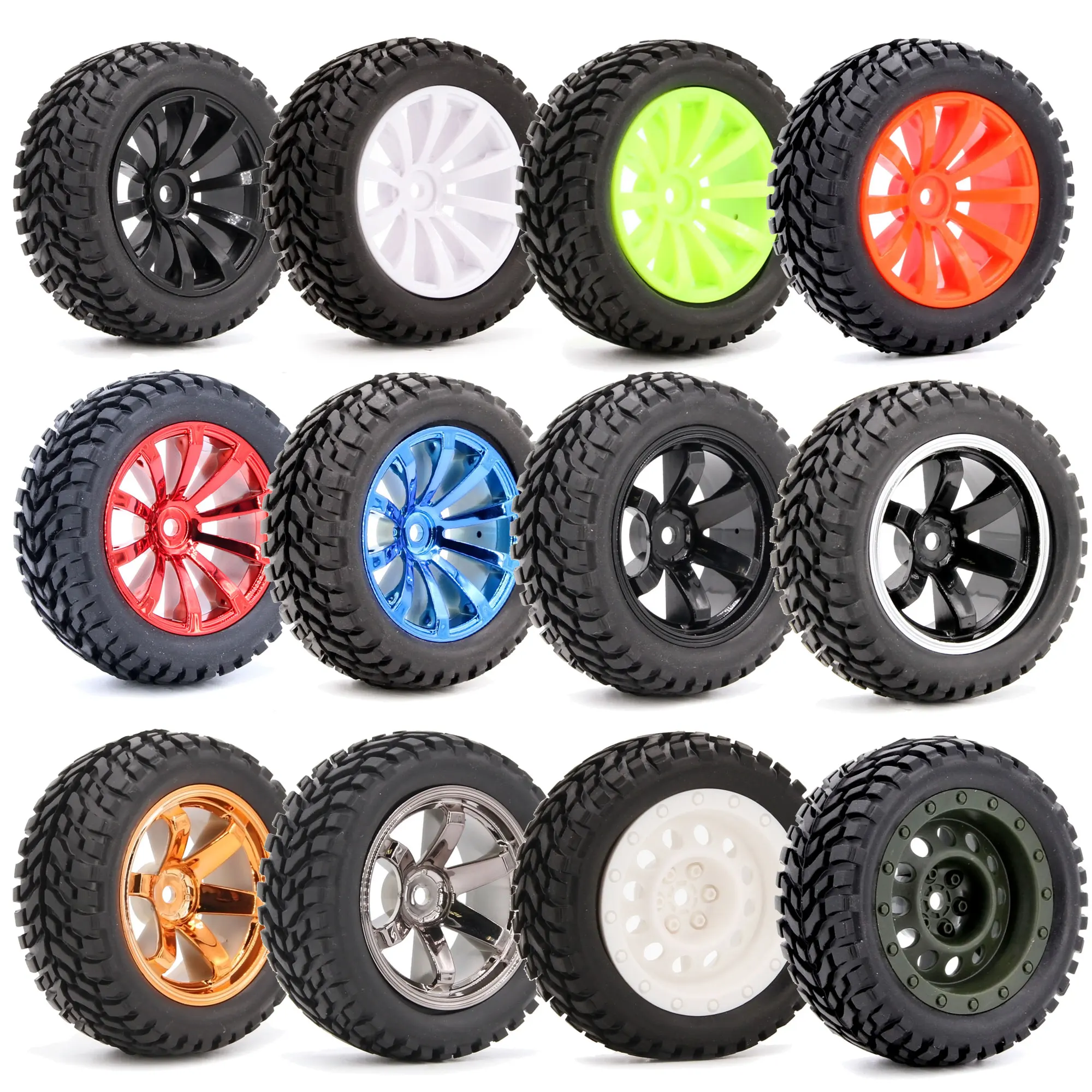 4Pcs 75mm Upgrade Wheels Off Road Buggy Tires Wheel for Wltoys 144001 124018 124019 MN99S MN90 MN86 HSP HPI 1:10 1:14 1:16 Car