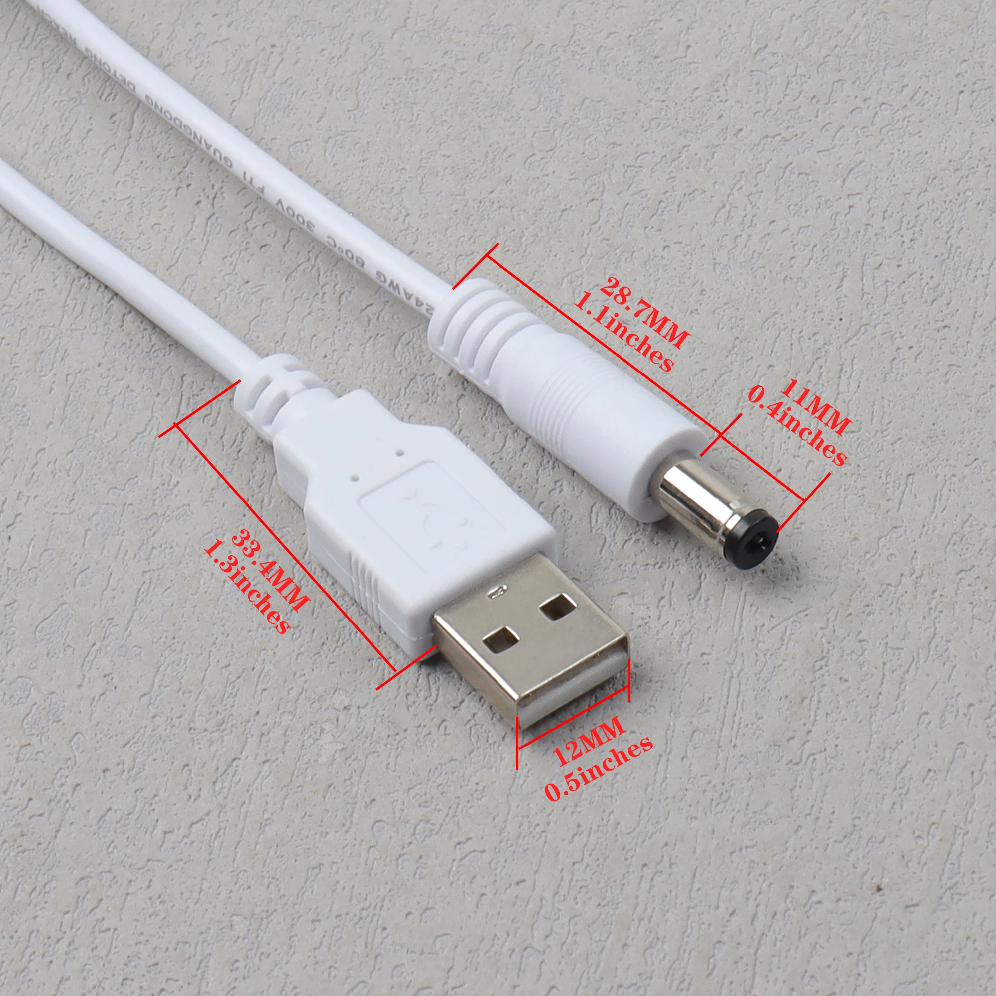 【LANO】1M USB to DC5521 5V Power Plug Connector Charging Cable DC Male Connector Jack USB to DC Cable for Mini Fan Small Desk Lam