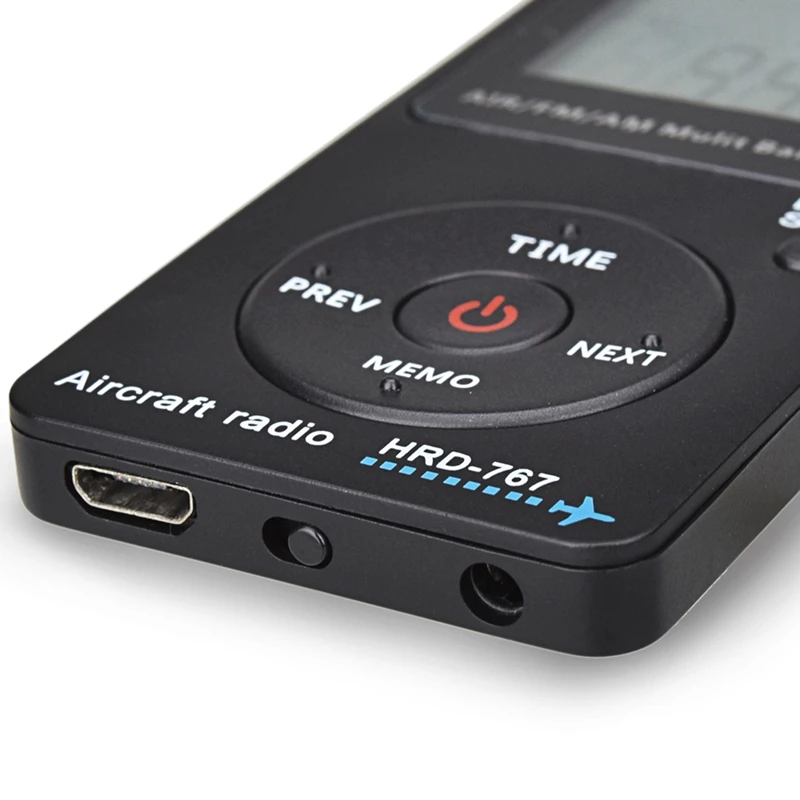 Hanrongda Radio Vliegtuig Band Ontvanger Fm/Air Radio Wereld Band Met Lcd-Scherm Vergrendelen Knop Zak Radio Met Oortelefoon