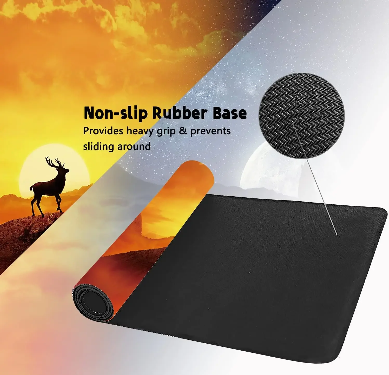 لوحة ماوس ألعاب كبيرة ممتدة ليلاً مقابل ليلاً مقاس XXL لوحة مفاتيح ماوس حصيرة مكتب 35.4 × 15.7 بوصة