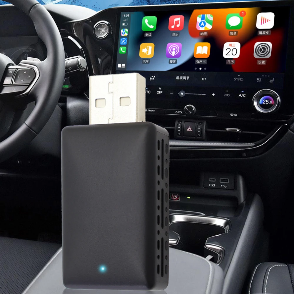 Adaptateur sans fil Carplay Ai Box, Android Auto, Smart AI Box, OEM de voiture filaire vers USB sans fil, Dongle Streaming automobile