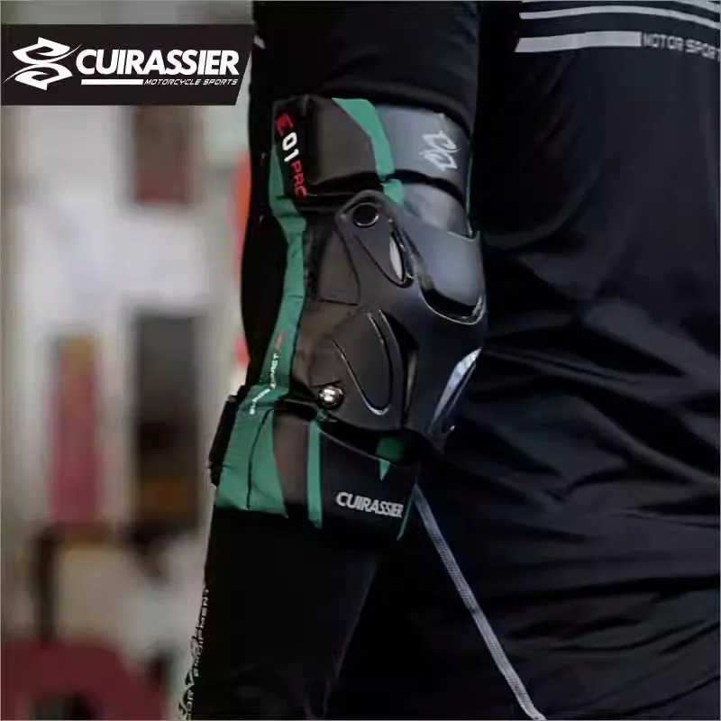 

Motorcycle Night Reflective MX Elbow Guards for Men - Adjustable Motocross Armor Pads Moto Items with Shock Absorption & Straps