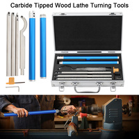 8Pcs Wood Turning Tools Kits Carbide Tipped Lathe Turning Chisels Set Lathe Roughing and Finishing Hollowing Tool 6-in-1