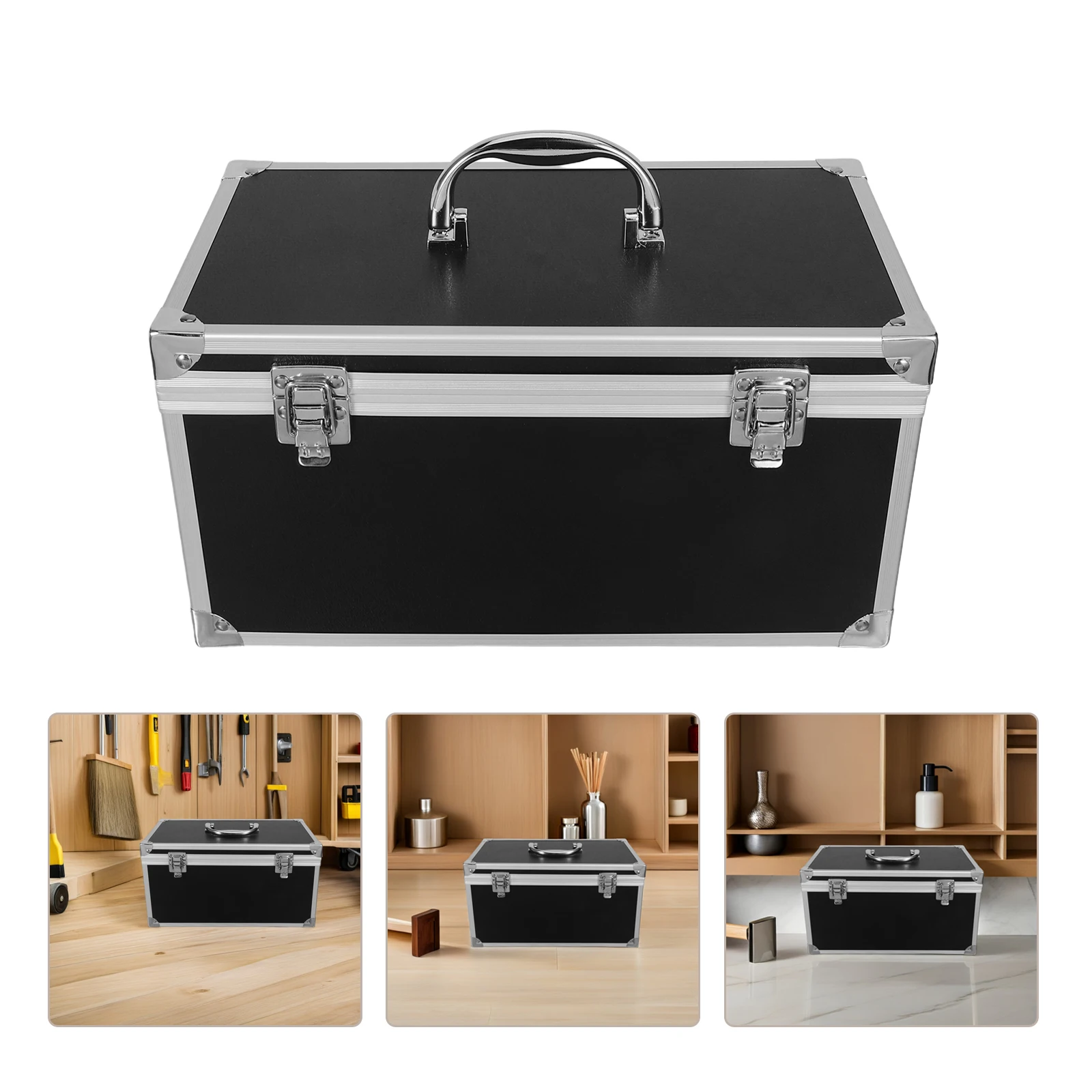 

Aluminum Alloy Toolbox Shockproof Portable Tool Box Foam Inserts Heavy Duty Storage Box For Hand Tools Parts Instrument