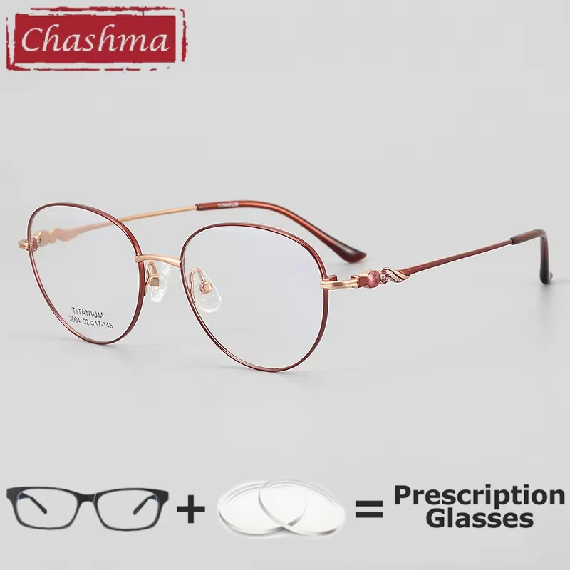 Chashma Pure Titanium Prescription Glasses Oval Frame High Prescription Myopia Glasses Luxury Fashion Optical Glasses Frame