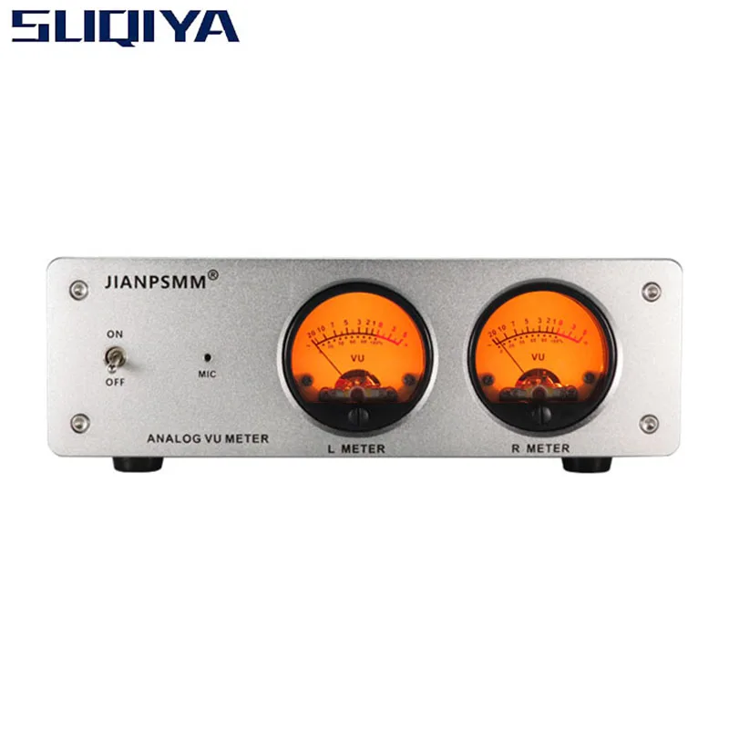 SUQIYA-2022 New Aluminum Alloy Microphone + LINE Dual Analog VU Meter for Amplifier Sound Level Panel Music Spectrum Display