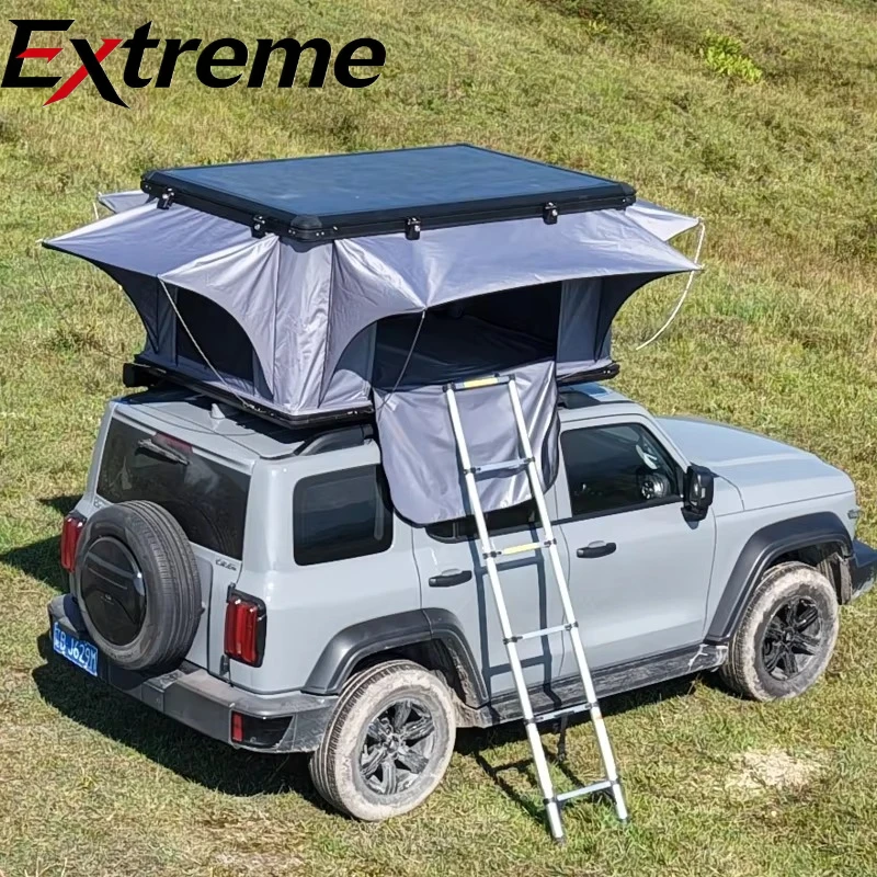 

Lingye Hard Shell Roof Top Tent for SUVs/Trucks. Four-season Waterproof 600D Oxford Cotton Double Layers One Bedroom. Includes