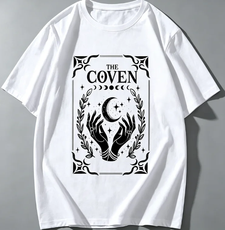 2026 New Family Matching Unisex Oversized T Shirt Celestial Moon Hands Star Chest Graphic Streetwear Casual Short Sleeve Tops