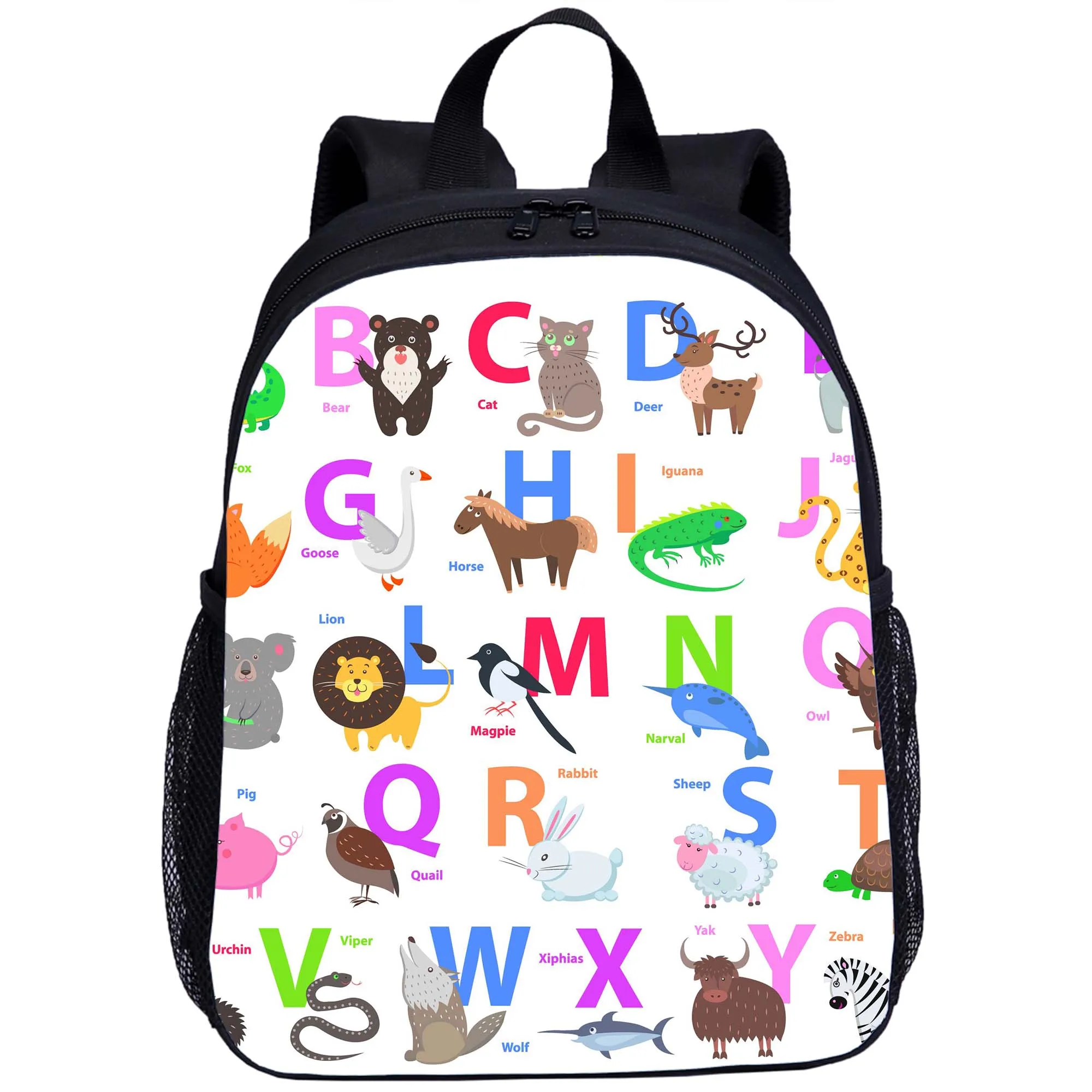 Animal Letter Alphabet Pattern Children's Backpack Kids Cute Backpack Suitable for Boys Girls School Bag 16 Inches Book Bag