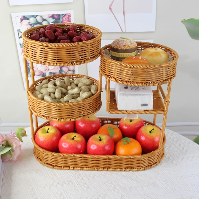 

Креативная многоярусная корзина для фруктов из проволочной сетки, подставка для конфет на журнальный столик в гостиную, многофункциональный органайзер для хранения