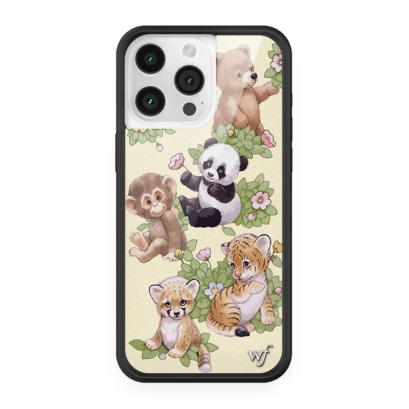 Wildflower 3D Cartoon Cute Bear Panda Mushroom Phone Case For iPhone 14 13 12 15 Pro 16 Pro Max WF Luxury Leopard Marble Cover