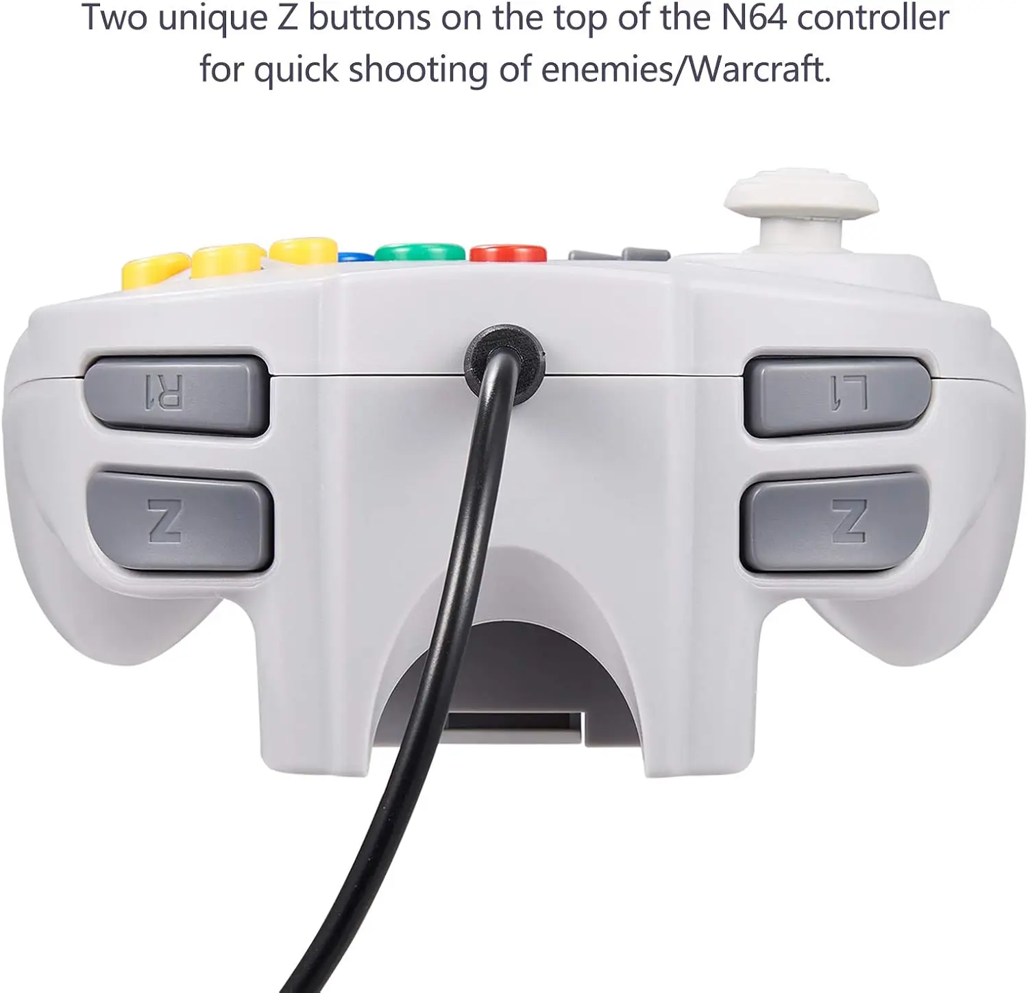 Retro for N64 Mini Controller Wired Remote Bit Game Pad Upgraded Joystick Controller for Classic N64 Console (Gray)
