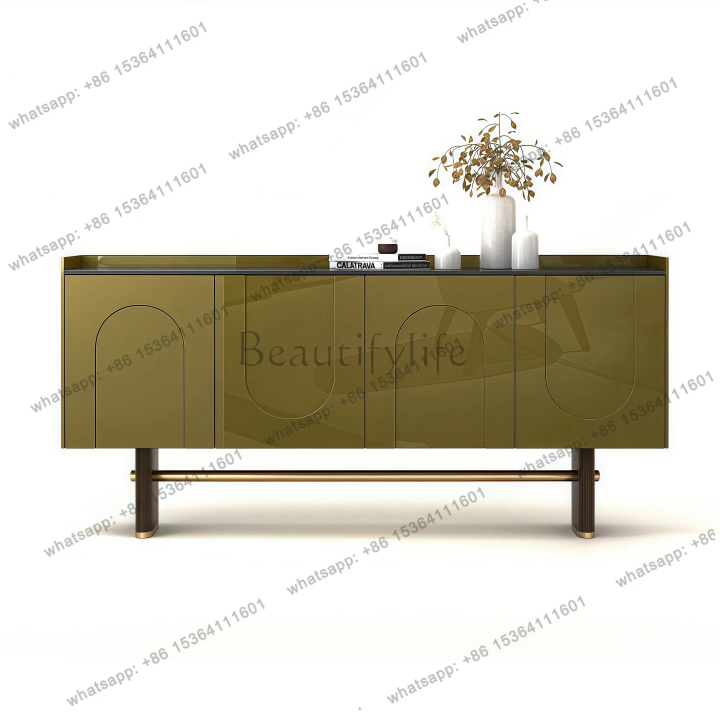 Original Italian minimalist paint dining side cabinet living room against the wall storage porch storage decorative cabinet