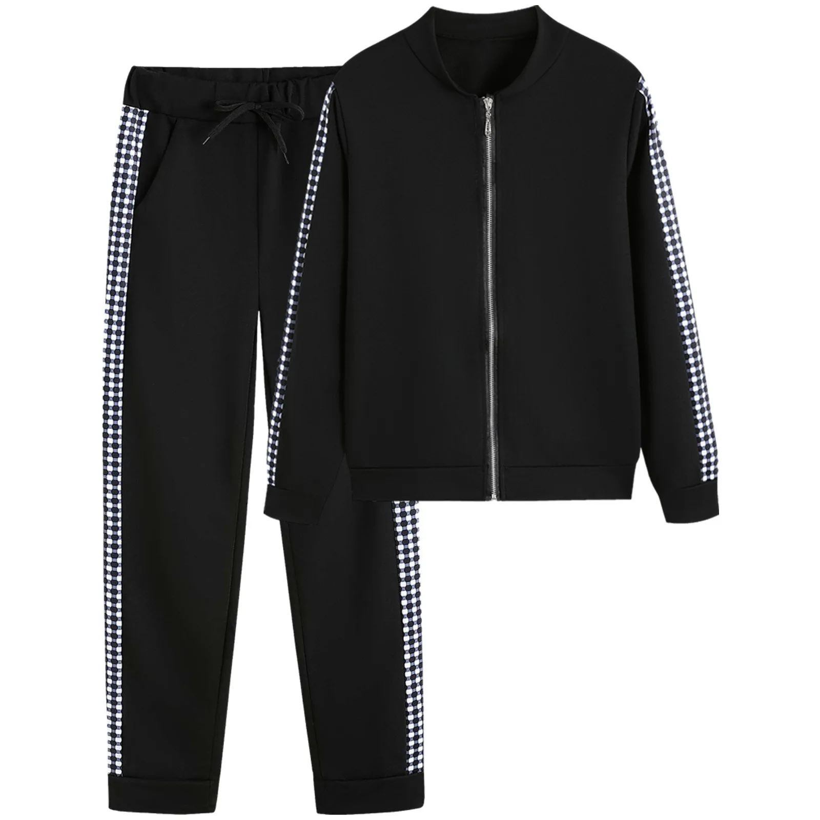 Women's Sports Set Zipper Jackets Long Sleeve Sweatshirt And Drawstring Sweatpants Suit 2024 Women Fall Spring Tracksuit