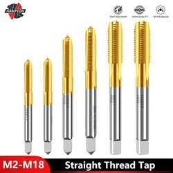 M2-M18 Left Hand Straight Thread Tap Machine Spiral Taps for Metalworking Machine Spiral Tap