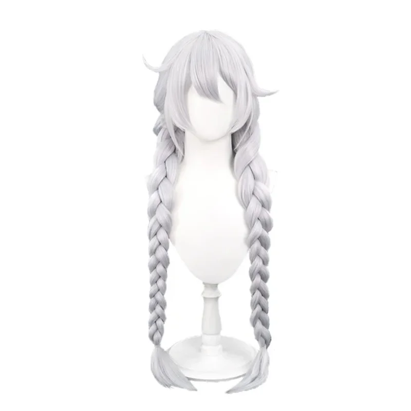 2025 신규 혼카이 임팩트 3 키아나 카슬라나 코스프레 실버 롱 브레이드 내열성 합성 헤어 할로윈 카니발 파티 + F ❤ ❤