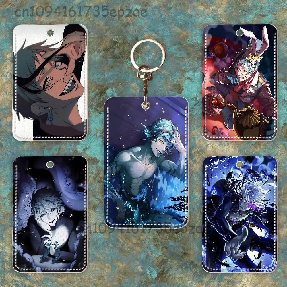 

F-FloydS L-Leech Custom Access Card Case Leather Card Holder Keychain Key Ring Transportation Card Case Gifts