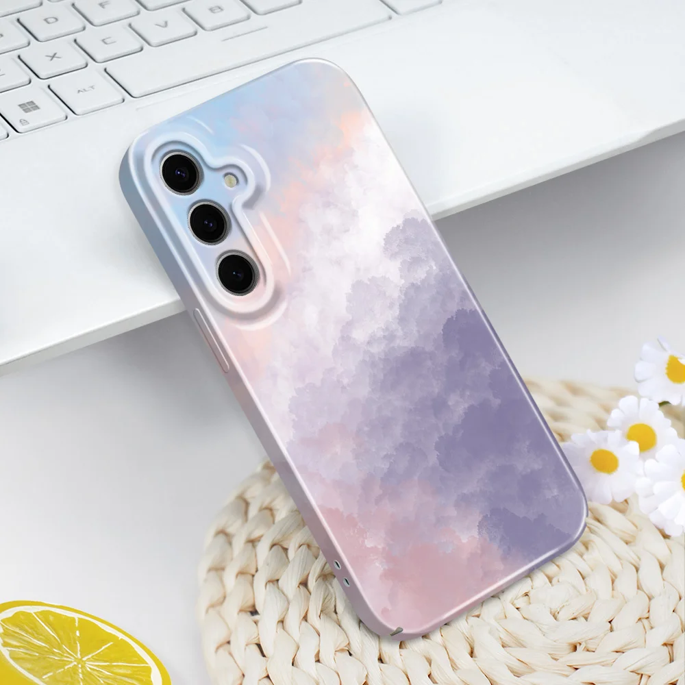 Texture Clouds Phone Case For Samsung Galaxy S25 S24 S23 S22 S21 S20 Plus Ultra FE 5G Film Hard Cover