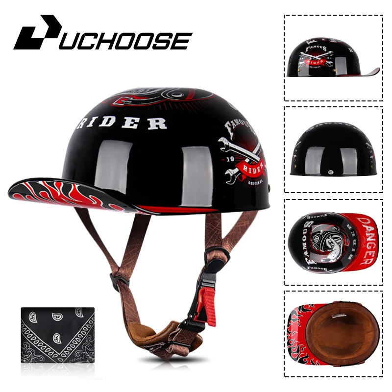 2024 Open Face  Adult Summer Retro Bicycles Vintage Half Helmet Baseball Cap Helmets Children Riding Motocross Men Women Kid