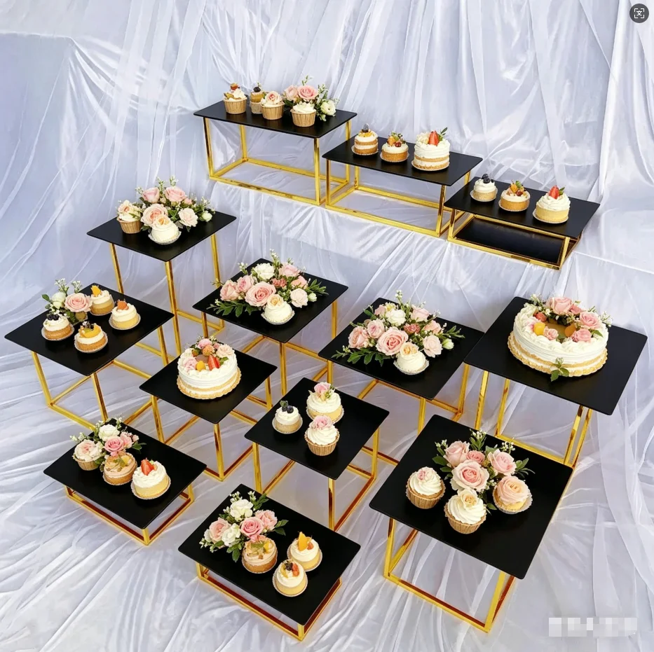 

Wedding Dessert Table Display Set Cupcake Stand Buffet Candy Bar Snack Rack Banquet Flower Display Tea Break Food Drinks Holder