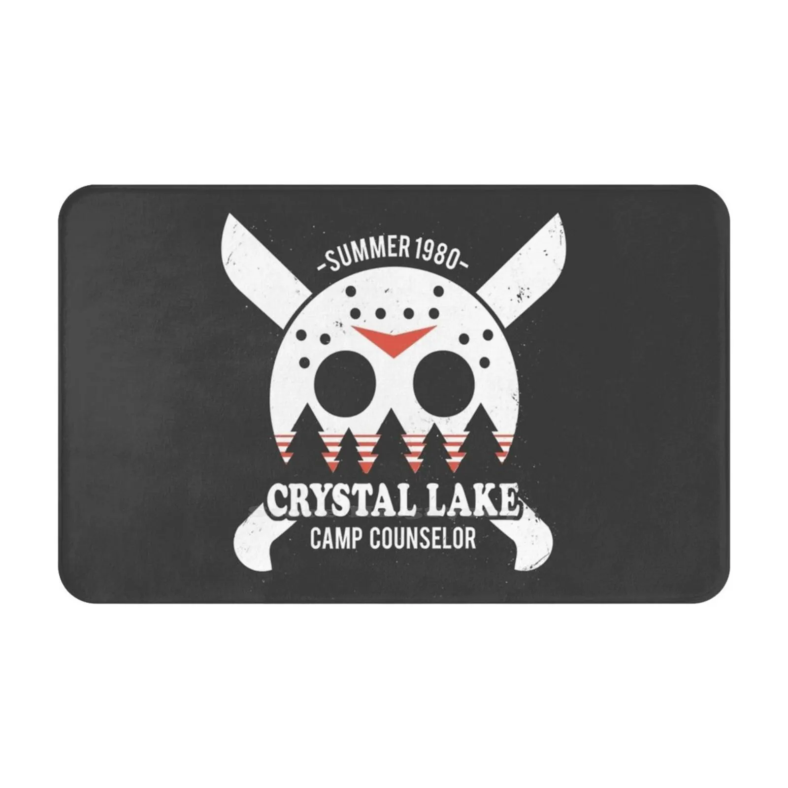 Camp Crystal Lake Counselor 3 Sizes Home Rug Room Carpet Jason Vorhees Horror Crystal Lake Camping Film Movie Retro Vintage